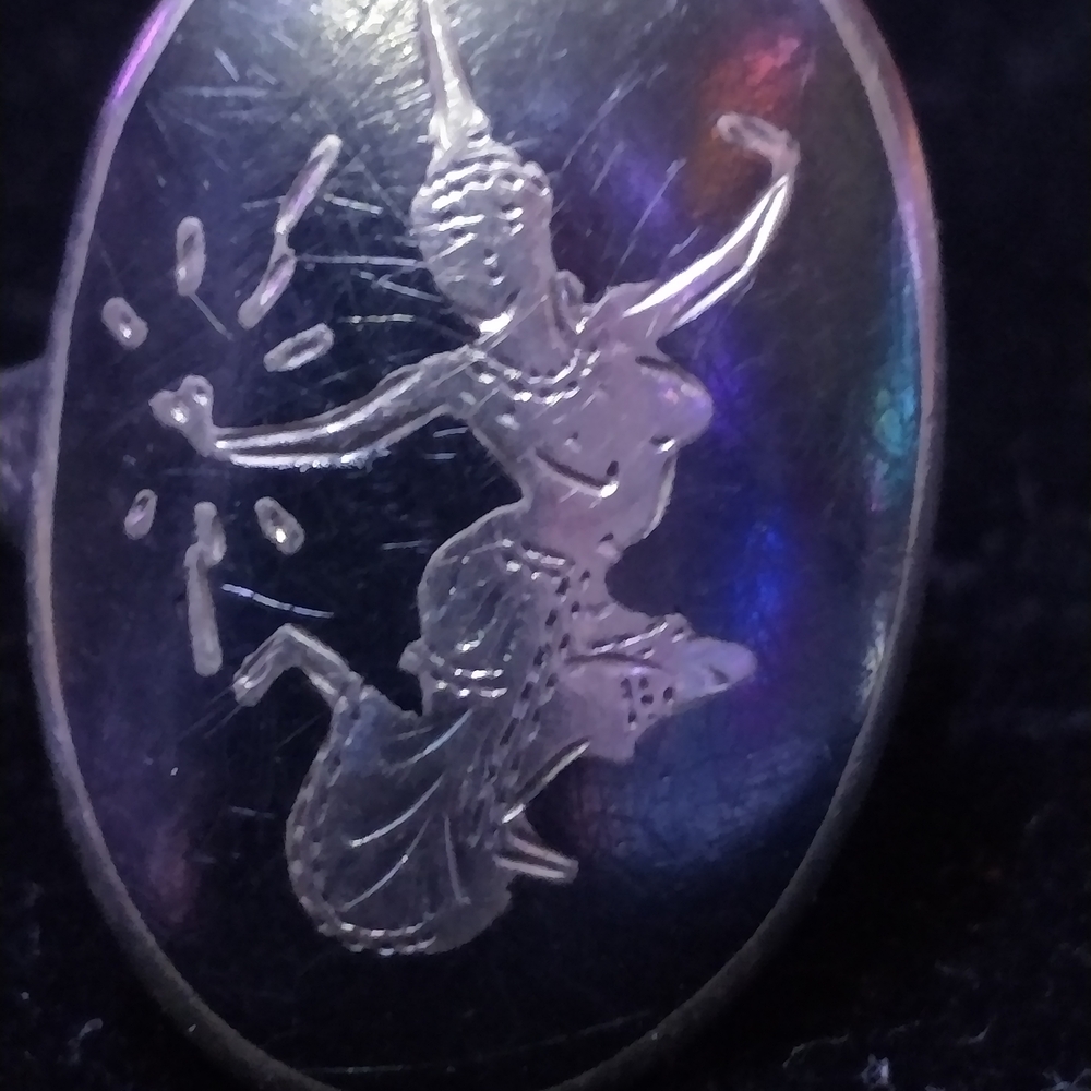 VINTAGE Siam Sterling Silver Adjustable Statement Ring